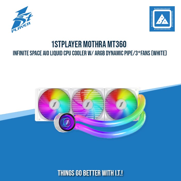 1STPLAYER MOTHRA MT360 INFINITE SPACE AIO LIQUID CPU COOLER W/ ARGB DYNAMIC PIPE/3*FANS (WHITE) 1STPLAYER MOTHRA MT360 INFINITE SPACE AIO LIQUID CPU COOLER W/ ARGB DYNAMIC PIPE/3*FANS (WHITE)